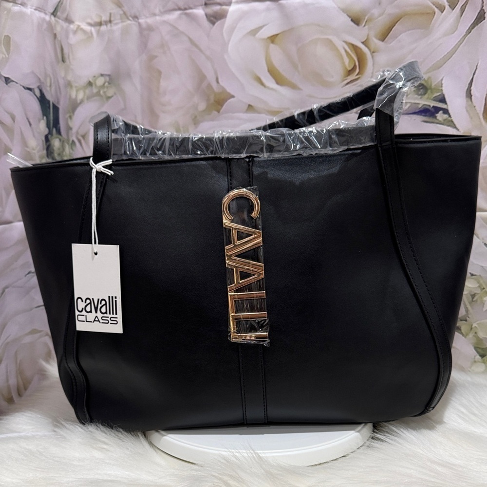 Cavalli Class Black Tote Bag